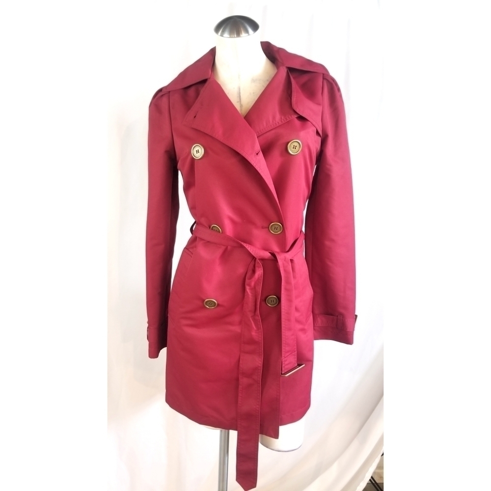 RLZ by Rachel Zoe XXS Belted Jacket Burgundy - Picture 9 of 9